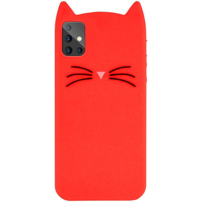 Накладка 3D Cat для Samsung A51/M40s червона-0