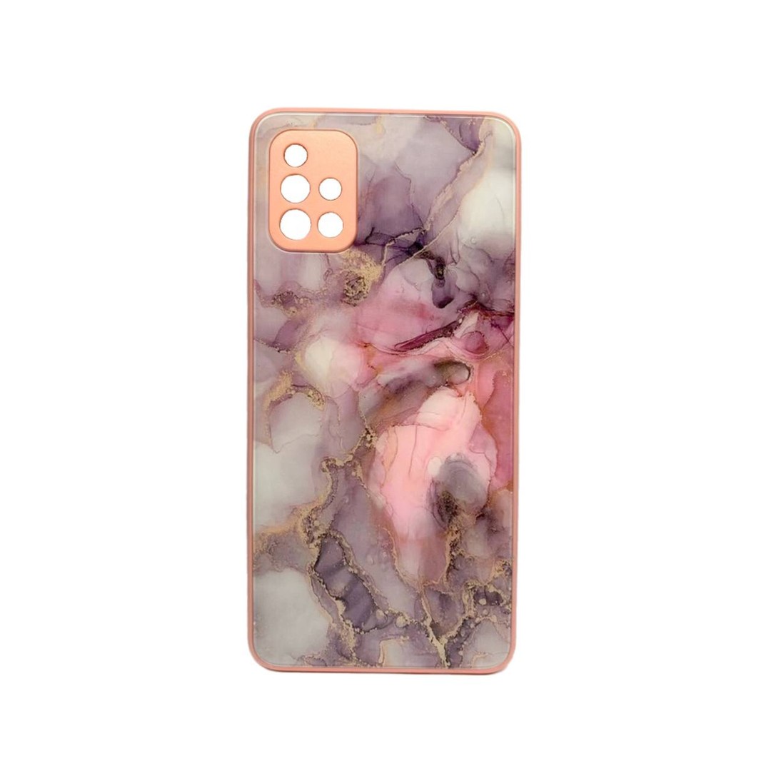 Накладка Marble Clouds для Samsung A51 (Pink,скло)-0