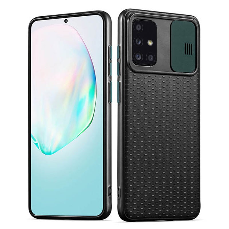 Накладка Camshield Black TPU для Samsung A51/M40s з темно-зеленою шторкою-0