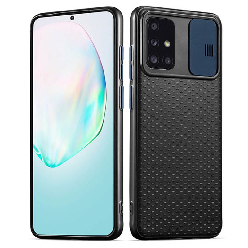 Накладка Camshield Black TPU для Samsung A51/M40s з синьою шторкою-0