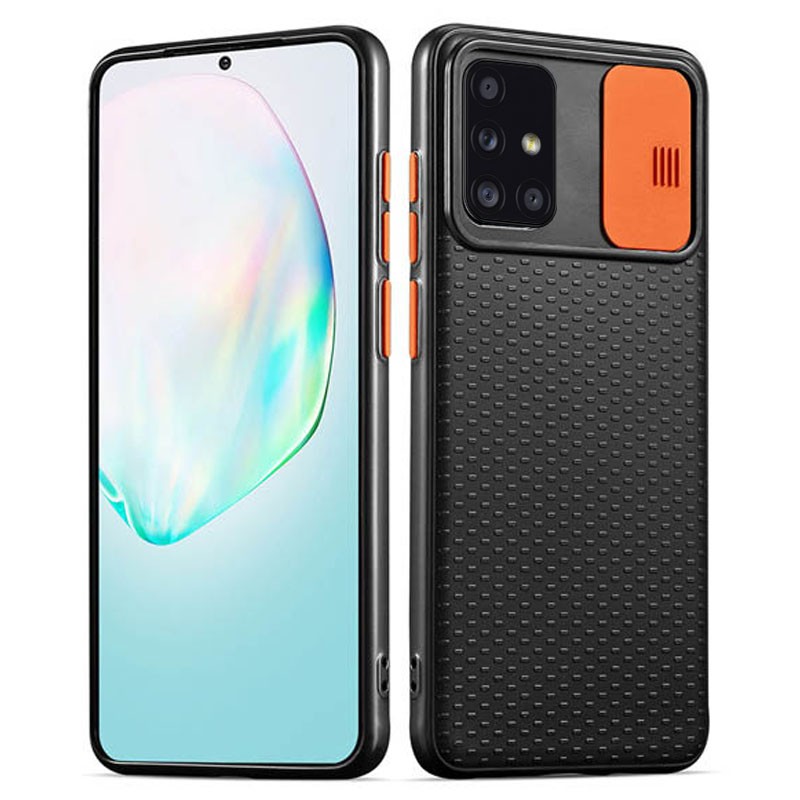 Накладка Camshield Black TPU для Samsung A51/M40s з помаранчевою шторкою-0