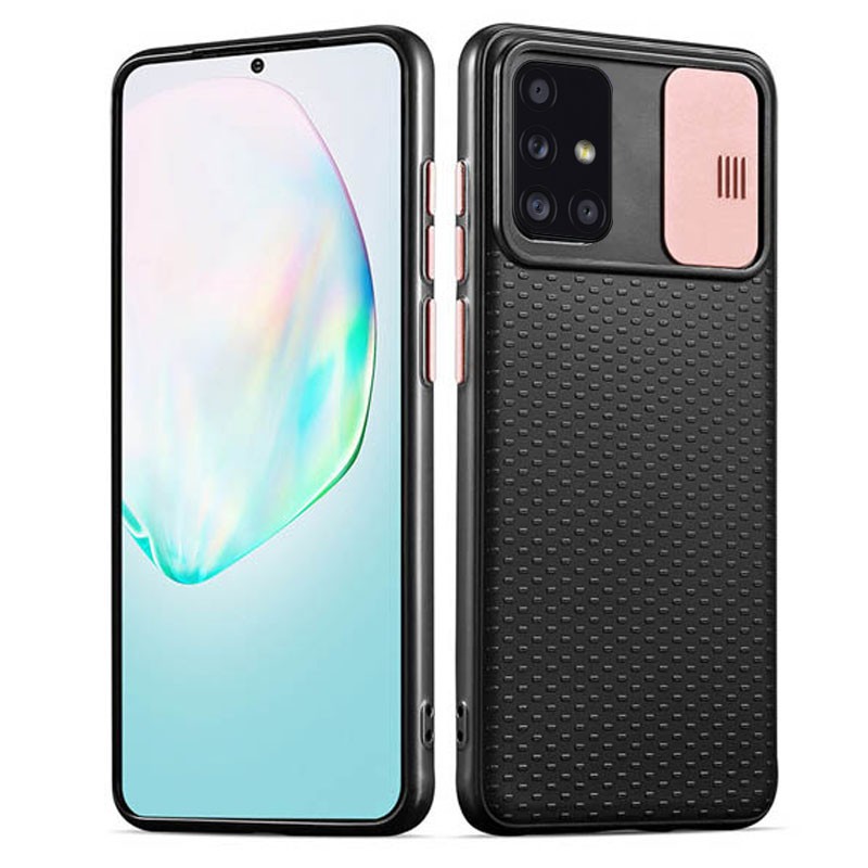 Накладка Camshield Black TPU для Samsung A51/M40s з rose gold шторкою-0