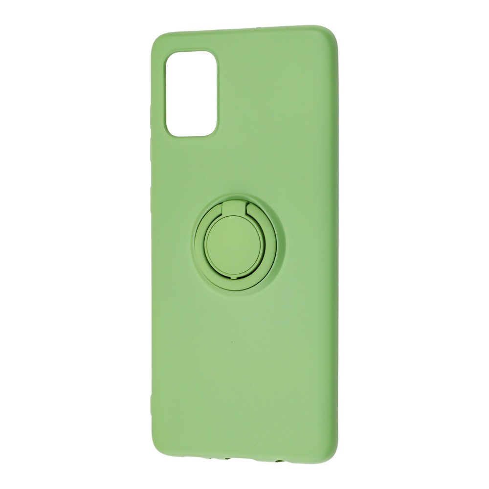 Накладка ColorRing з кільцем для Samsung A51/M40s зелена-0