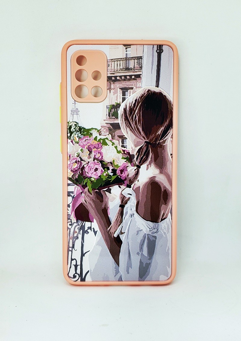 Накладка Totu Gingle Print для Samsung A51 Дівчина з квітами-0