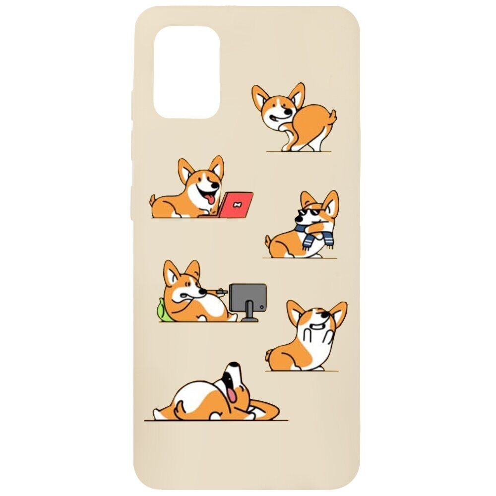Накладка MiaMi Cartoon для Samsung A51 Pink Sand Corgi-0