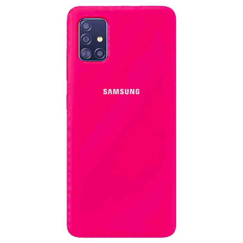 Silicone Cover Full Protective (AA) для Samsung A51 (Barbie Pink)-0