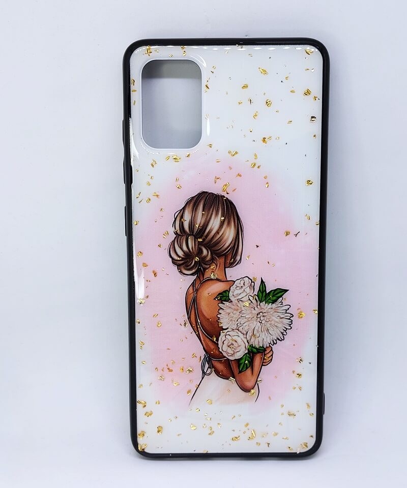 Накладка Mix Art для Samsung A51 Дівчина з білими квітами-0