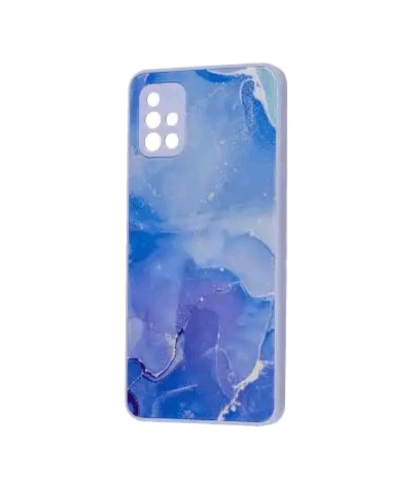 Накладка Marble Clouds для Samsung A31 (Синій, скло)-0