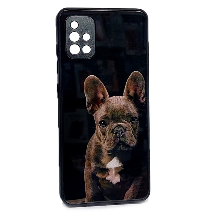 Накладка Marble Clouds для Samsung A51 Dogs (скляний)-0