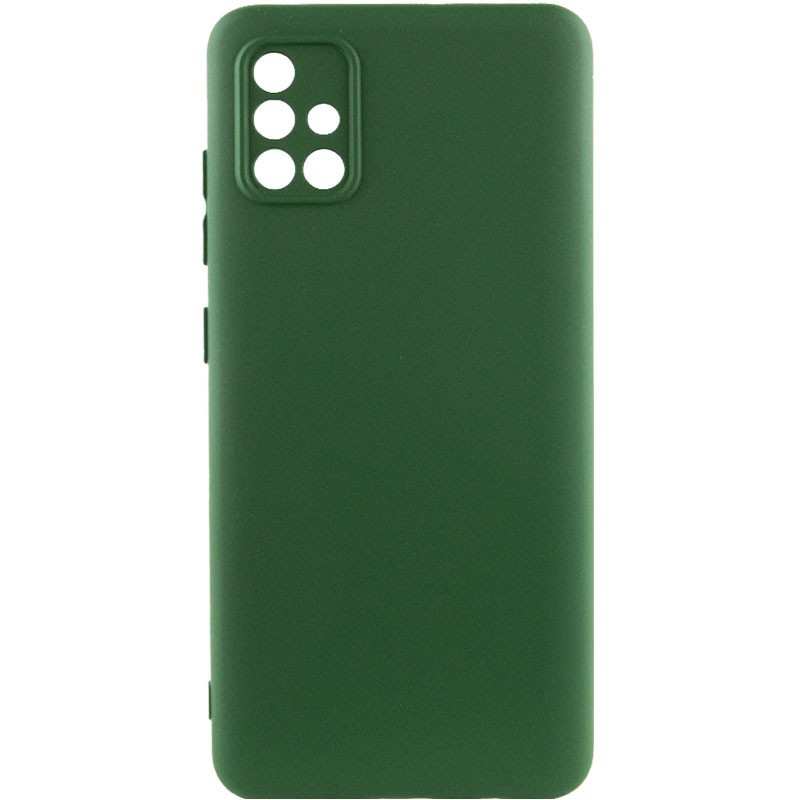 Silicone Cover Full Camera without Logo (A) для Samsung A51 (Dark green)-0