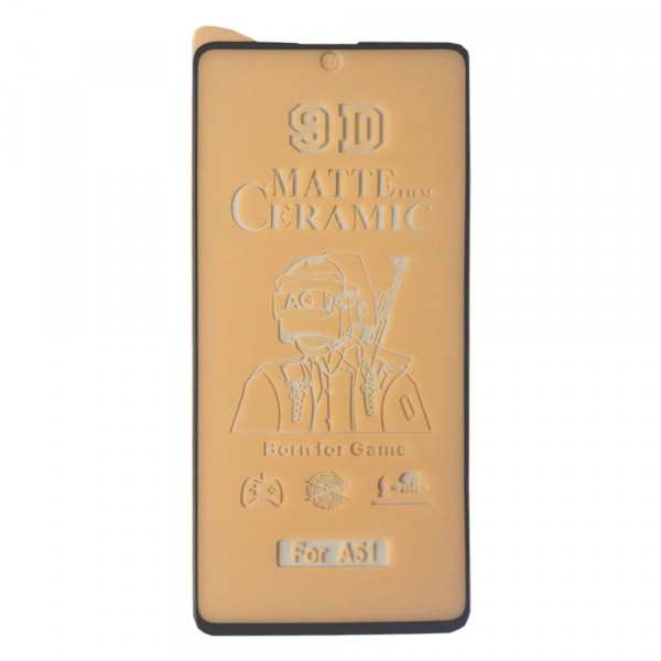 Гнучке скло Ceramic MATT для Samsung A51/M31s/S20FE матове з чорною рамкою-0