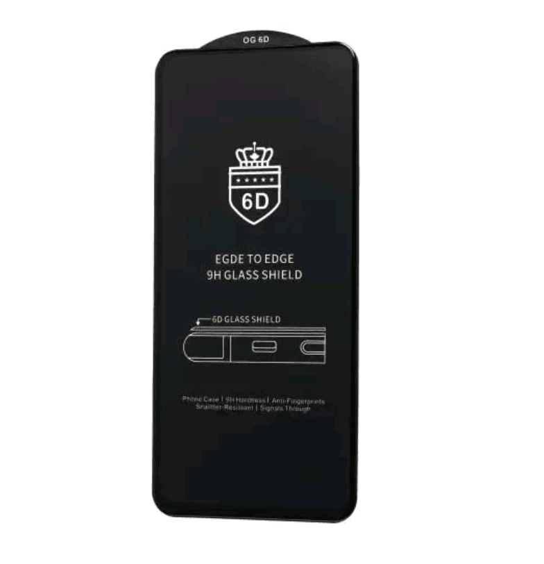 Захисне скло 6D OG Crown для Samsung A51/A52/M31S/S20FE/A78/Xiaomi Note 10/Note 11/Realme 9 з чорною рамкою-0