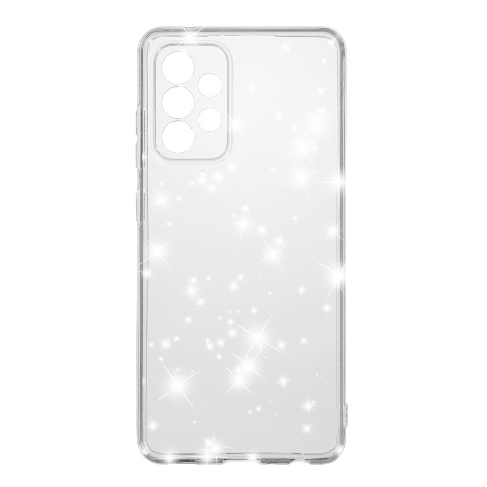 Накладка Molan Cano Glossy Jelly для Samsung A52 прозора з блискітками-0