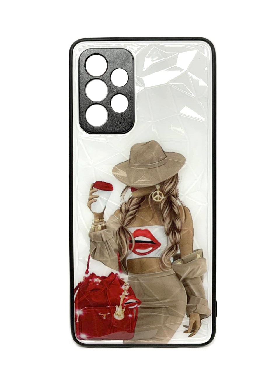 Накладка Ladies Camera для Samsung A52/A52s Дівчина з червоною сумкою-0