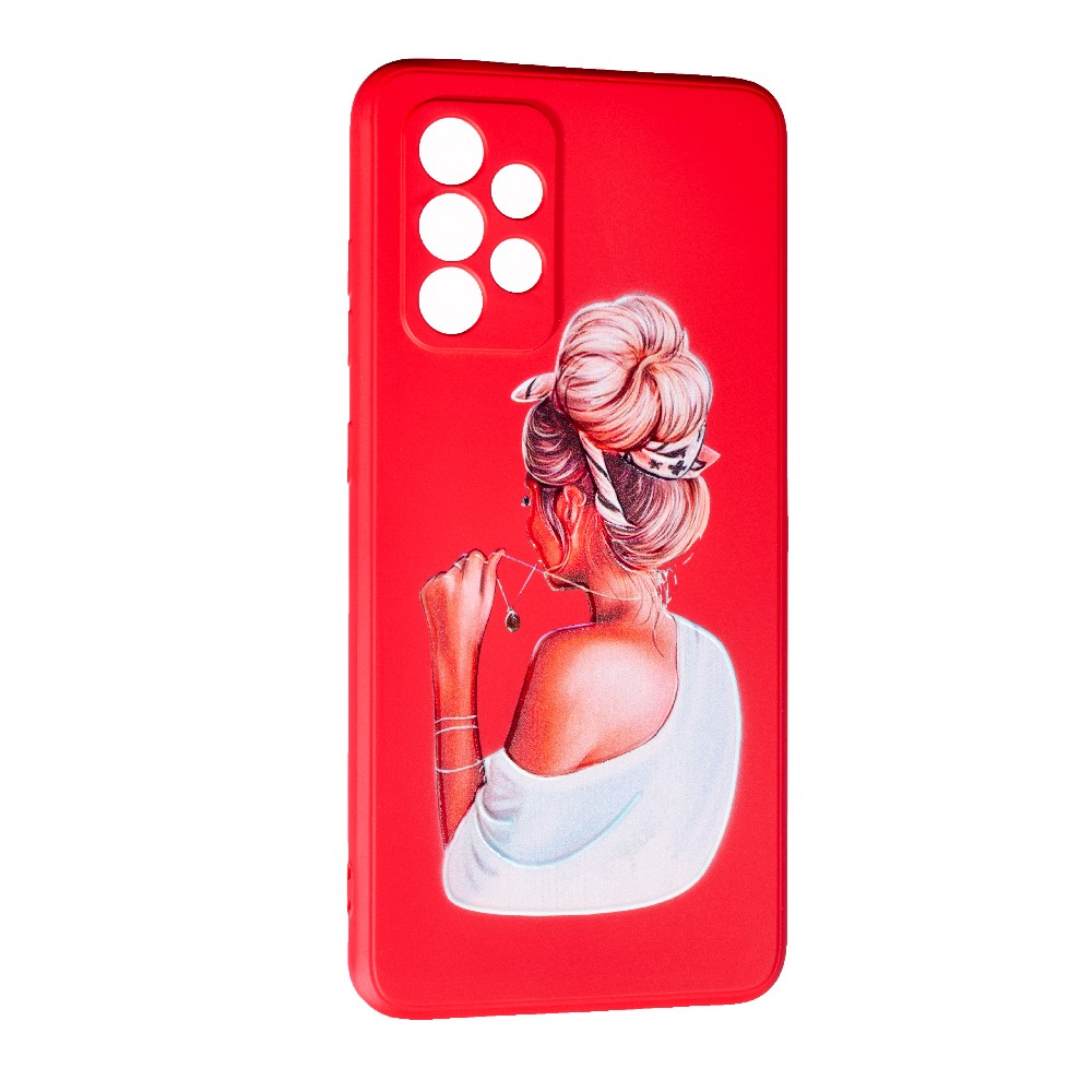 Накладка Silicone ART для Samsung A52/A52s "Дівчина з медальоном"-0