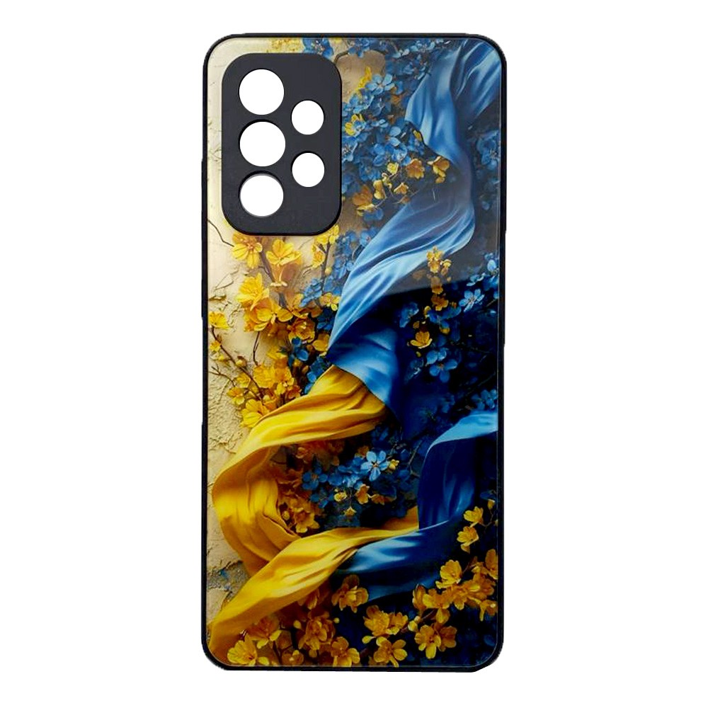 Накладка Marble Clouds для Samsung A52/A52s (Квіти на стіні, скло)-0