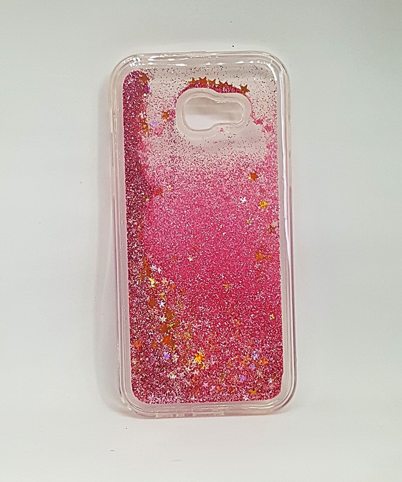 Накладка Aqua для Samsung A5 (2017) A520 рожеві блискітки (переливається)-0