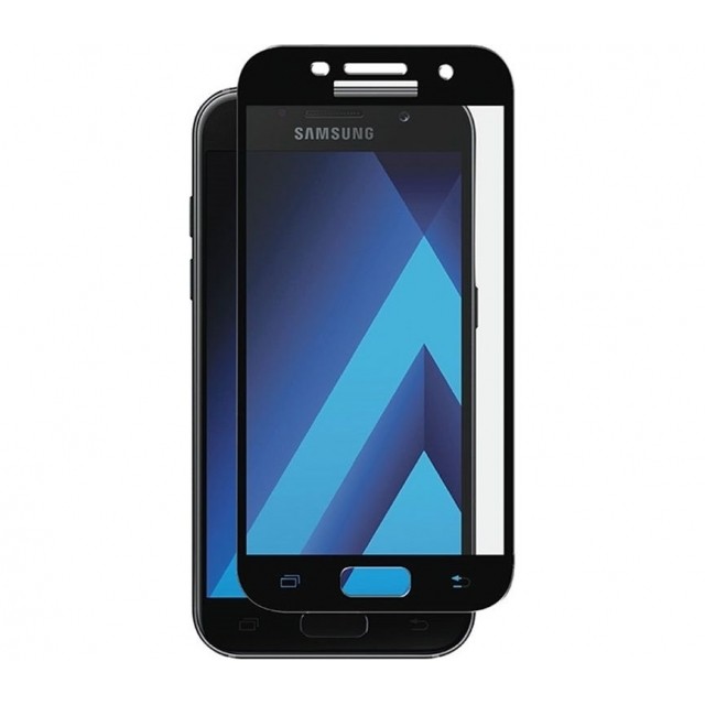 Захисне скло Silk Print для Samsung A5 (2017) A520  з чорною рамкою-0