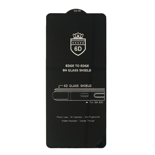 Захисне скло 6D OG Crown для Samsung A73/ A71/M51/M52 / A72 / Note 20 з чорною рамкою-0