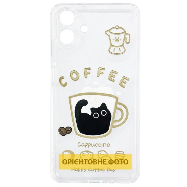 Чохол TPU Clear Joy для Samsung Galaxy A56/A36 (Coffe)-0
