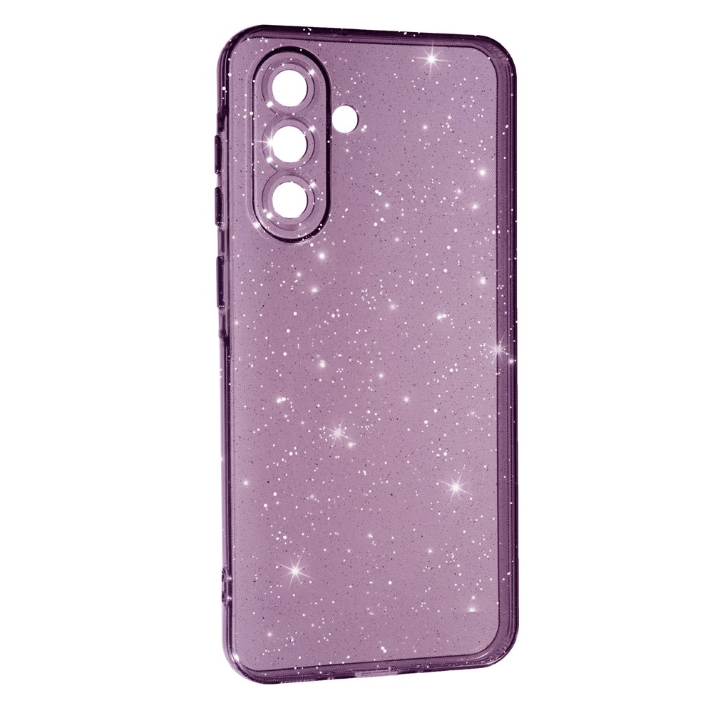 Накладка Molan Cano Glossy Jelly для Samsung A57 фіолетова з блискітками-0