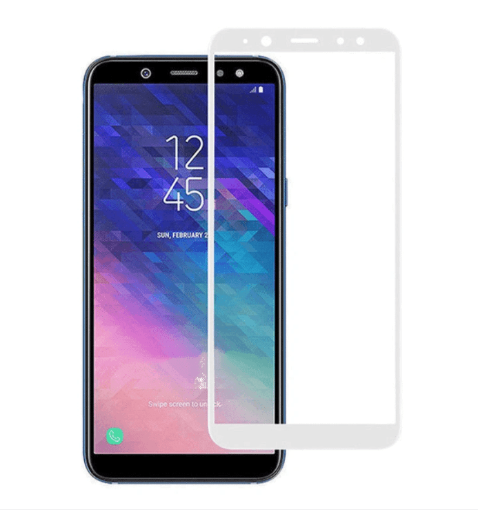 Захисне скло Silk Screen для Samsung A6 (2018) white-0