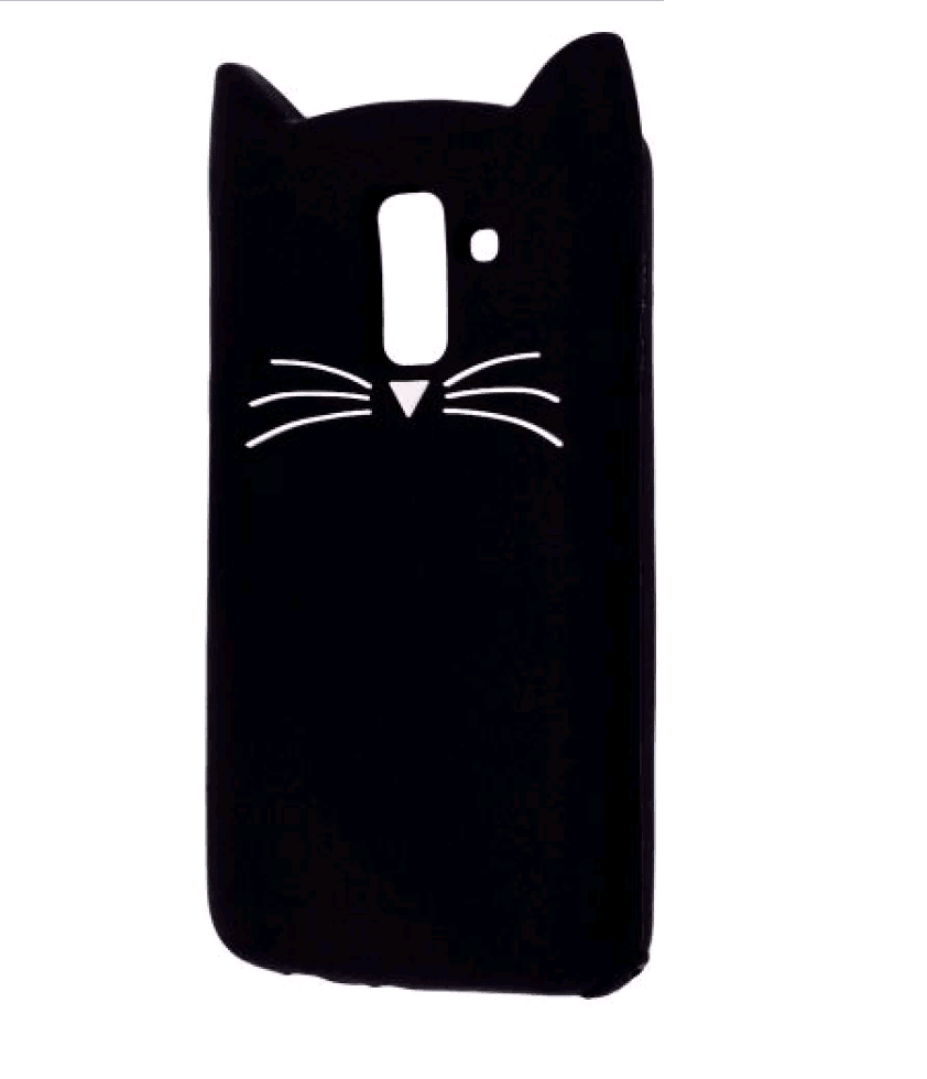 Накладка 3D Cat для Samsung A6 Plus/J8 чорна-0