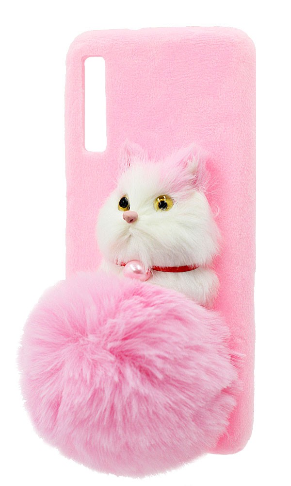 Накладка Мех для Samsung A750 (2018) Kitty, рожева-1