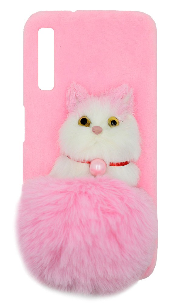 Накладка Мех для Samsung A750 (2018) Kitty, рожева-0