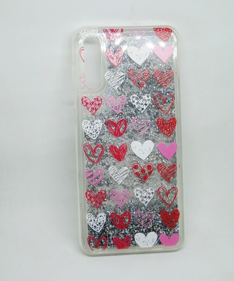 Накладка MiaMI Liquid для Samsung A705 (A70-2019) Hearts (переливається)-0