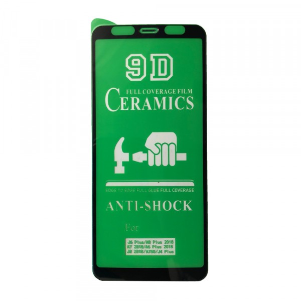 Гнучке скло Ceramic для Samsung A7 (2018) A750 глянцеве з чорною рамкою-0