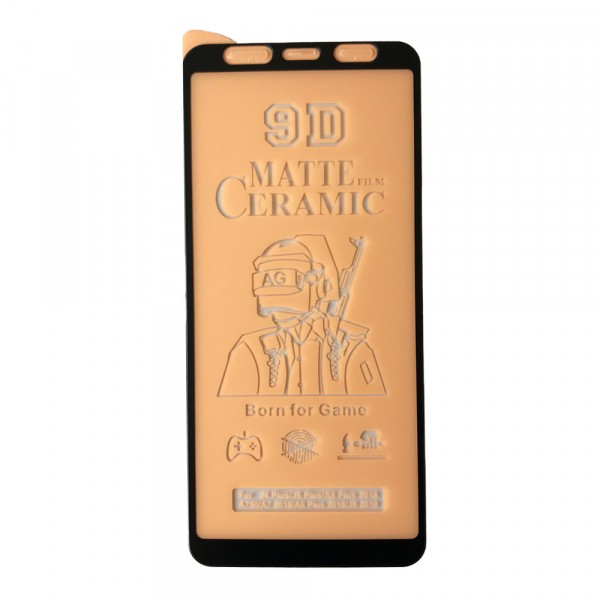 Гнучке скло Ceramic MATT для  Samsung A7 (2018) A750 /A6 Plus / J4 Plus/A8 Plus матове з чорною рамкою-0