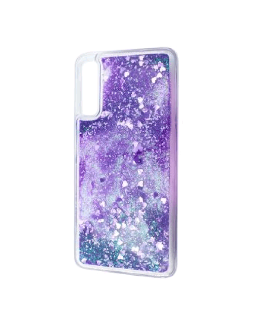 Накладка Aqua для Samsung A7 (2018) A750 фіолетові блискітки (переливається)-0