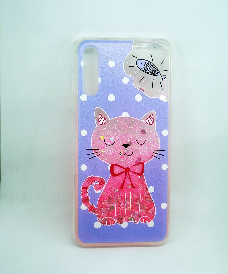 Накладка Water Shine для Samsung A70 Котик (переливається)-0