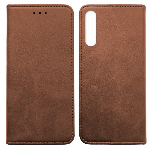 Книжка Black TPU Magnet для Samsung A70 коричнева-0