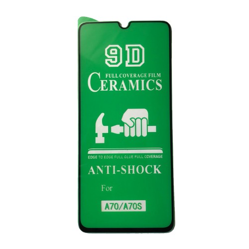 Гнучке скло Ceramic для Samsung A70 (2019) / A705F  / Tecno Camon 12 (без упаковки) (Черный)-0