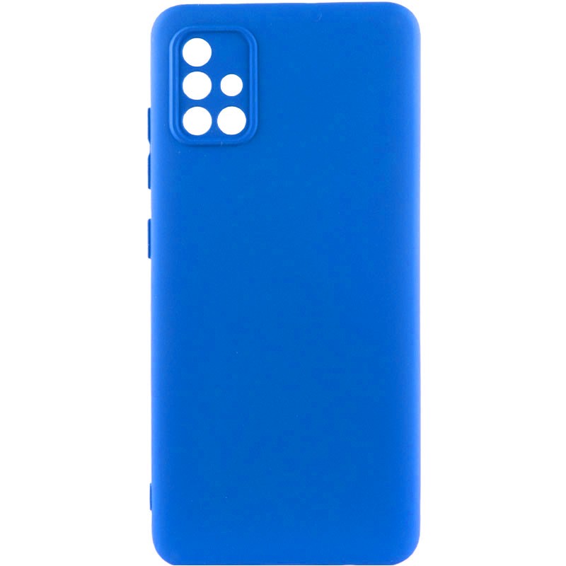 Silicone Cover Full Camera without Logo (A) для Samsung A71 (Blue)-0