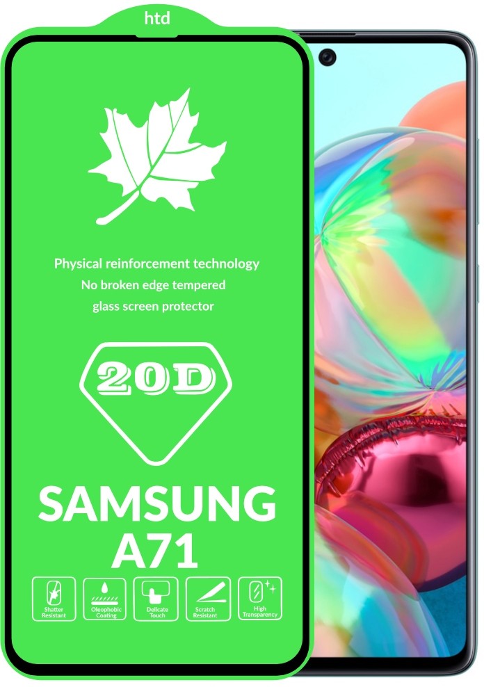 Захисне скло DK Full Glue 20D для Samsung A71/A72 / P Smart 2021 з чорною рамкою-0