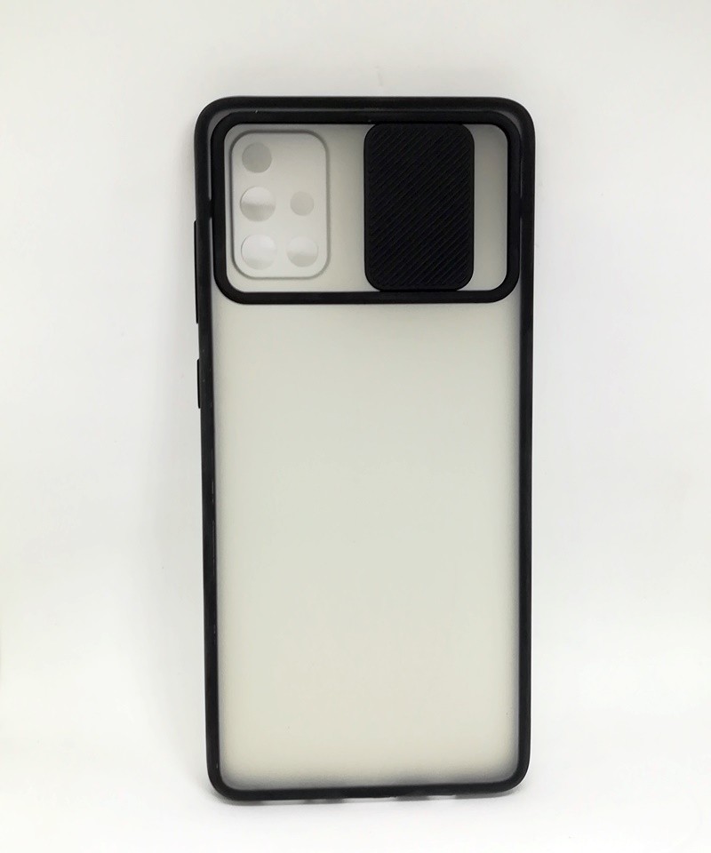 Накладка Camshield mate TPU для Samsung A71 чорна шторка-0