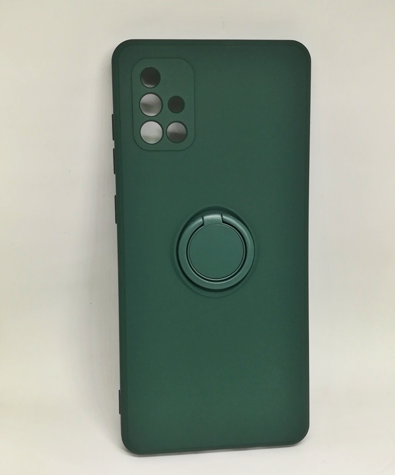 Накладка Candy Ring Full Camera для Samsung A71  (Pine green)-0
