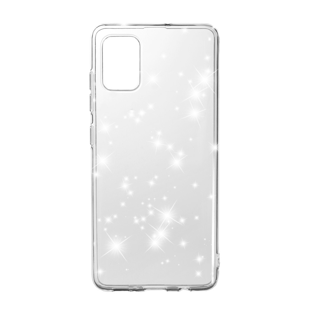 Накладка Molan Cano Glossy Jelly для Samsung A71 прозора з блискітками-0