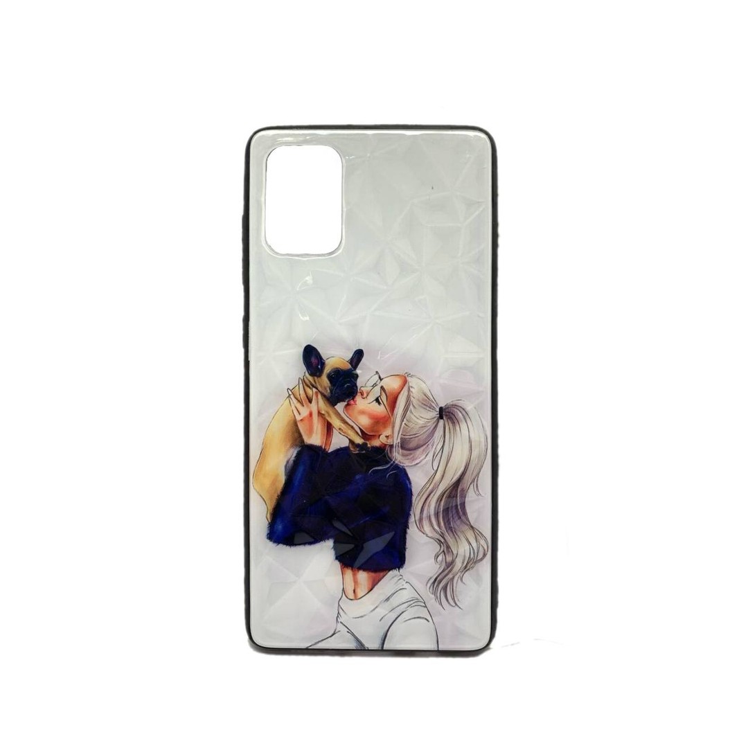 Накладка Ladies для Samsung A71 Дівчина з бульдогом-0