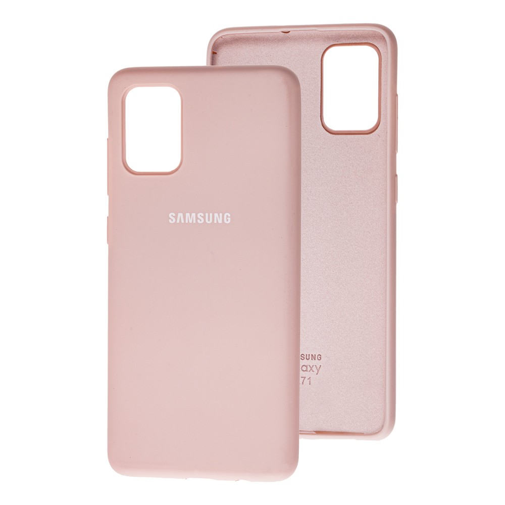 Silicone Cover full для Samsung A71 pink sand-0