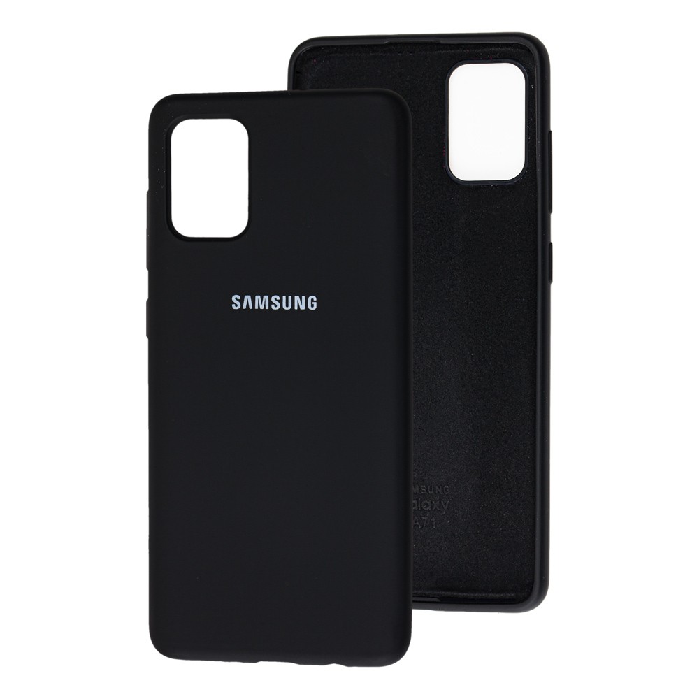 Silicone Cover full для Samsung A71 black-0