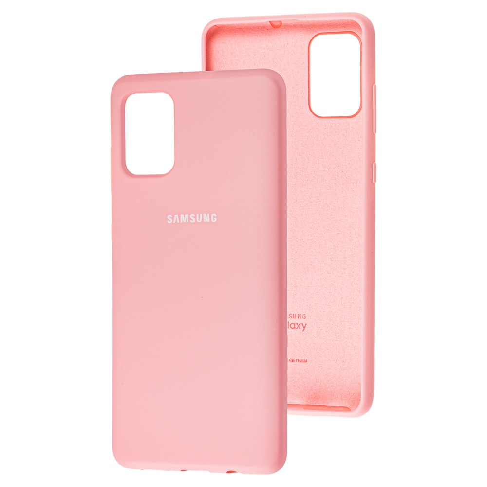 Silicone Cover full для Samsung A71 pink-0