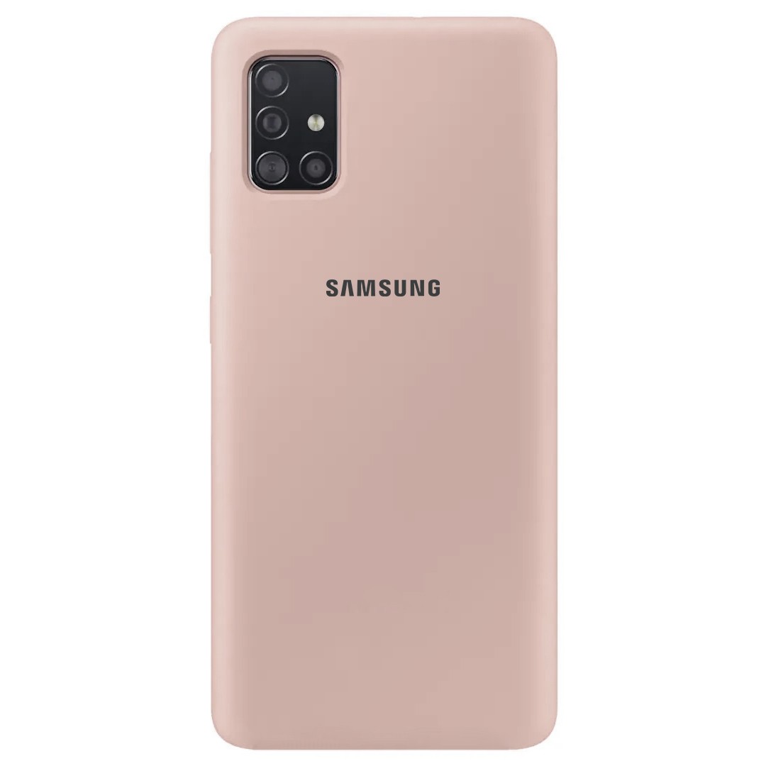 Silicone Cover Full Protective (AA) для Samsung A71 (Pink Sand)-0