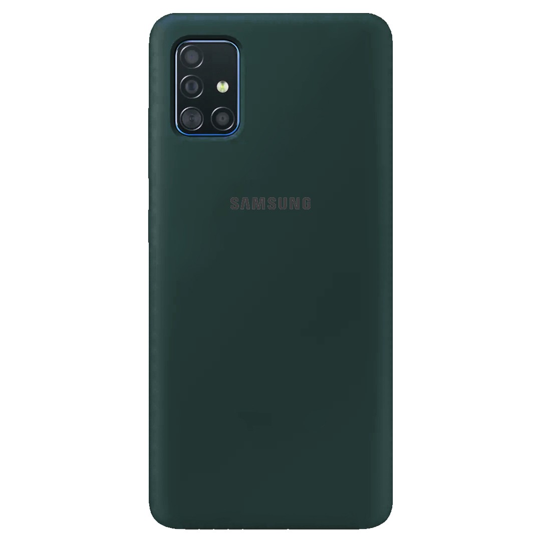 Silicone Cover Full Protective (AA) для Samsung A71 (Pine Green)-0