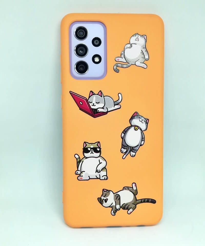 Накладка MiaMi Cartoon для Samsung A52 Orange Lazy Cat-0