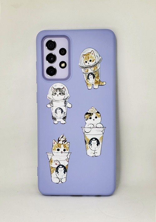 Накладка MiaMi Cartoon для Samsung A32 Violet Kitty-0