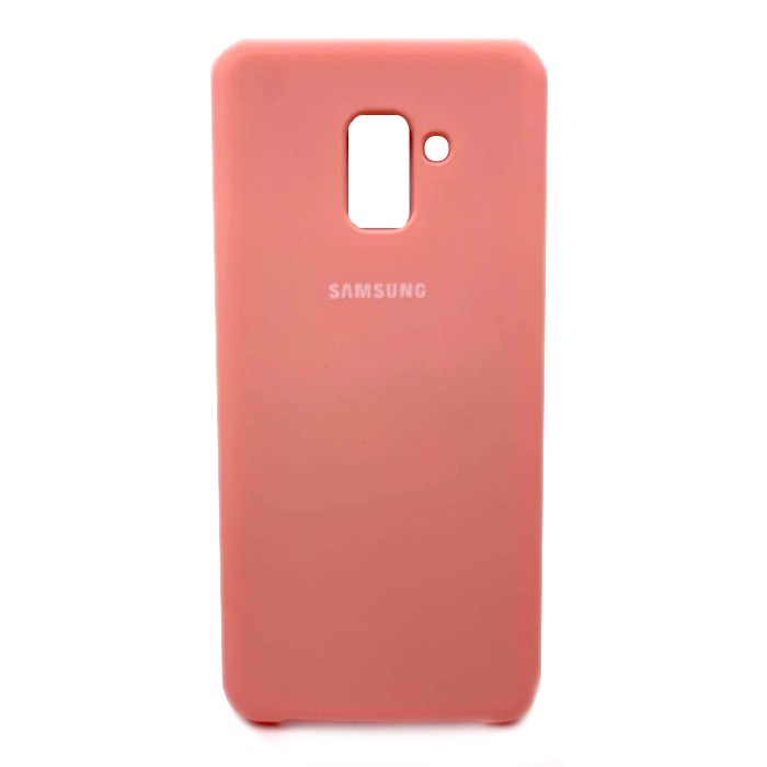 Silicone Case для Samsung A8 Plus (2018) (Rose Red)-0
